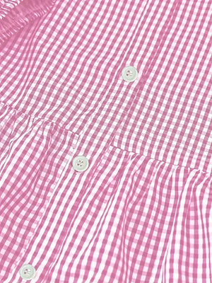 Women’s Gingham Tiered Mini Shirt Dress