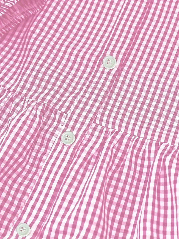 Women’s Gingham Tiered Mini Shirt Dress
