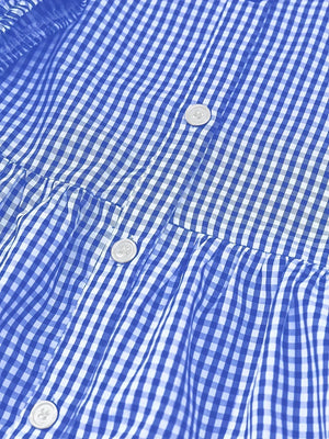 Women’s Gingham Tiered Mini Shirt Dress