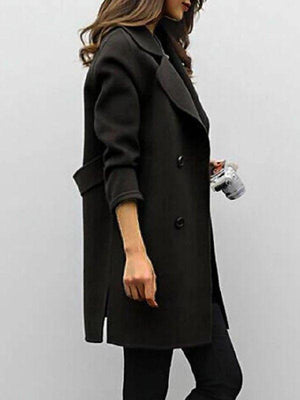 Women's Double-Breasted Mid-Length Coat