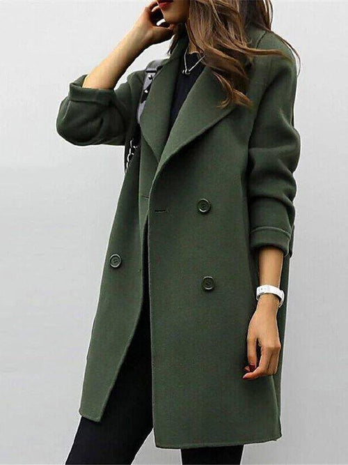 Women's Double-Breasted Mid-Length Coat