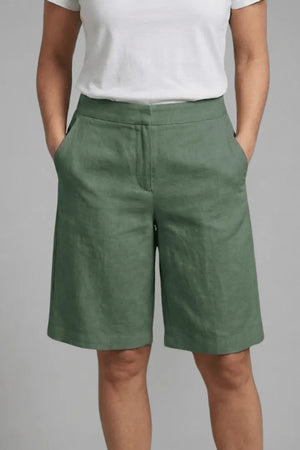 Women’s Casual High Waist Bermuda Shorts with Pockets
