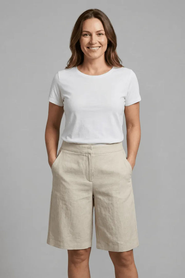 Women’s Casual High Waist Bermuda Shorts with Pockets