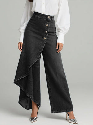 Women's High-Waisted Wide-Leg Jeans with Relaxed Fit