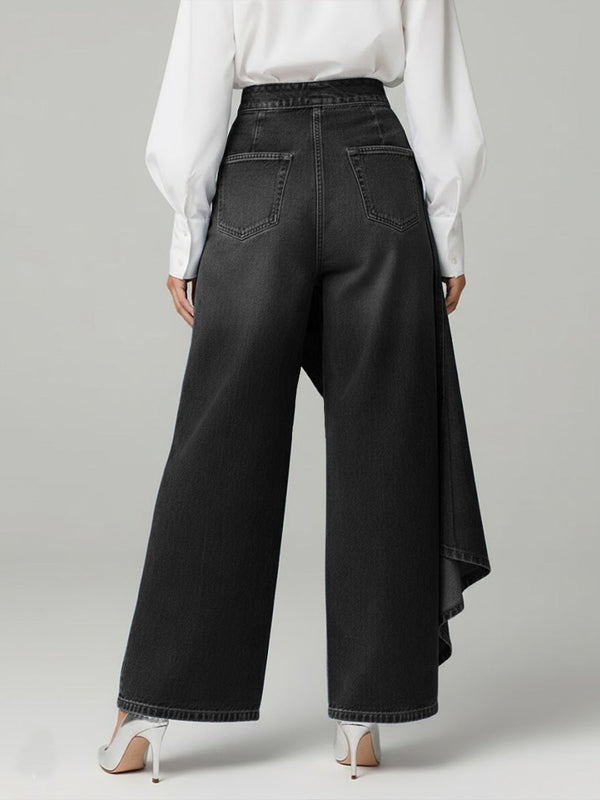 Women's High-Waisted Wide-Leg Jeans with Relaxed Fit