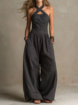 Women's Halter Neck Maxi Jumpsuit