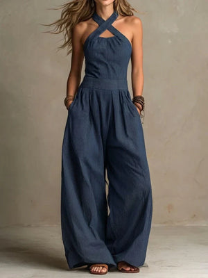 Women's Halter Neck Maxi Jumpsuit