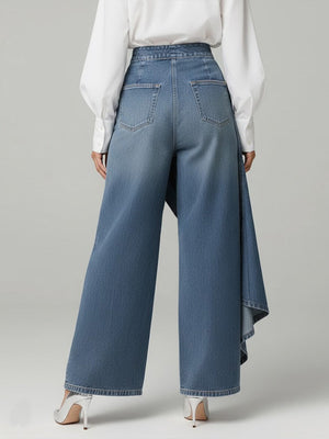 Women's High-Waisted Wide-Leg Jeans with Relaxed Fit
