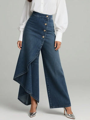 Women's High-Waisted Wide-Leg Jeans with Relaxed Fit