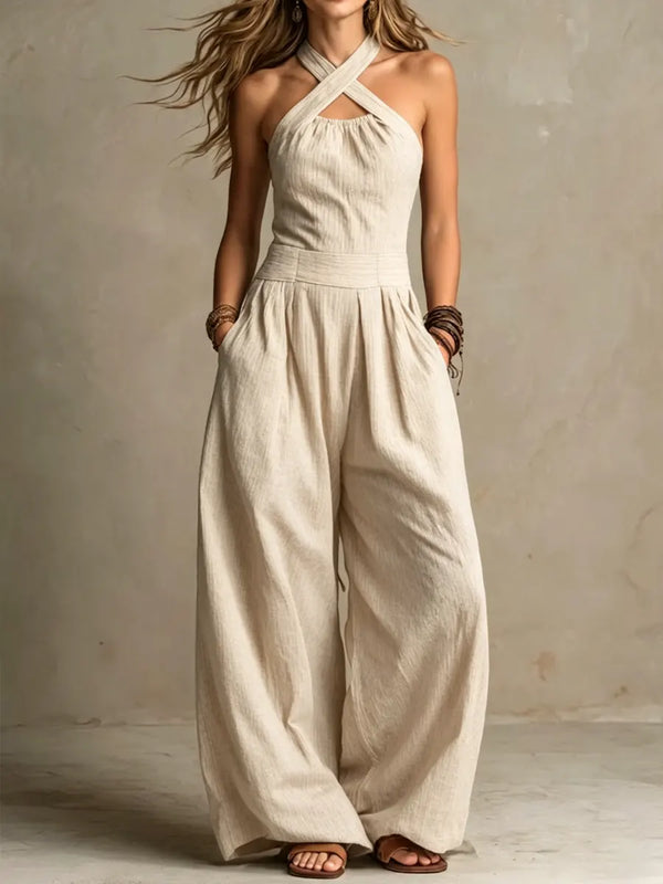 Women's Halter Neck Maxi Jumpsuit