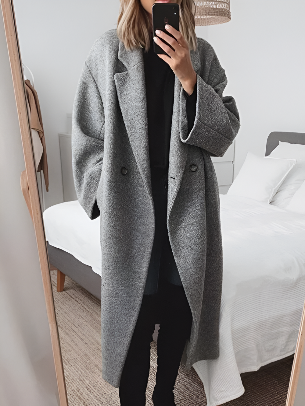 Abrigo largo de invierno oversized para mujer