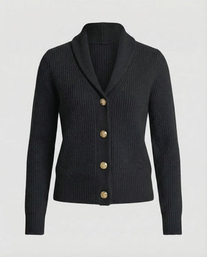Women's Knit Cardigan with Lapel Collar