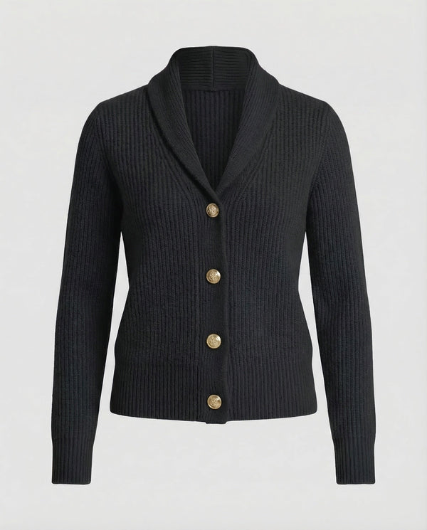 Women's Knit Cardigan with Lapel Collar