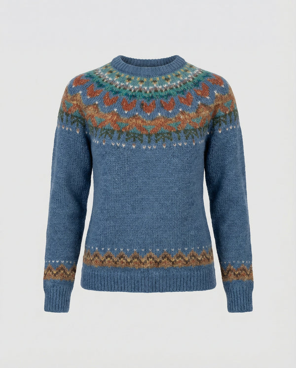 Suéter de punto nórdico Fair Isle para mujer