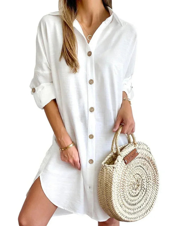 Women’s Button Down Mini Tuni Dress