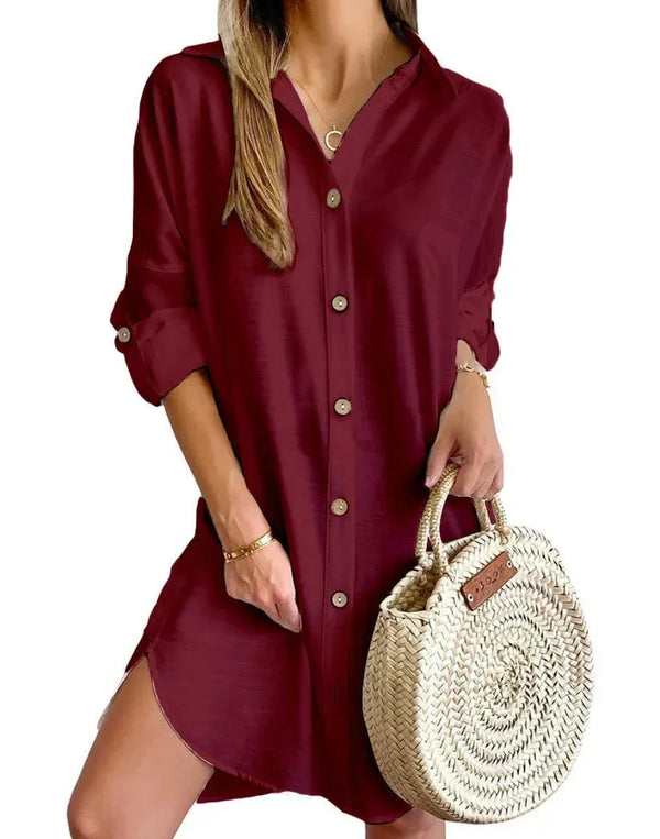 Women’s Button Down Mini Tuni Dress