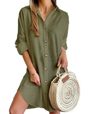 Women’s Button Down Mini Tuni Dress