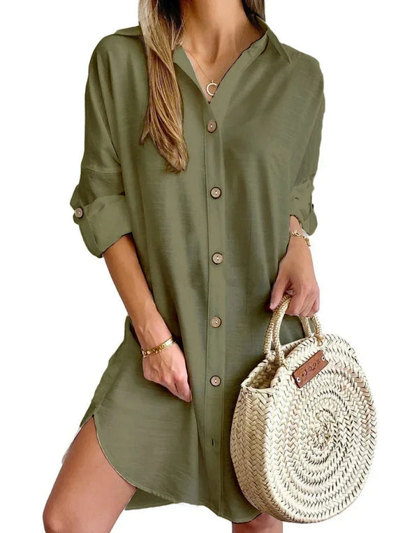 Women’s Button Down Mini Tuni Dress