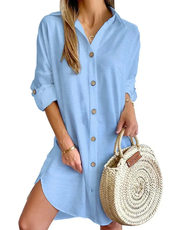 Women’s Button Down Mini Tuni Dress