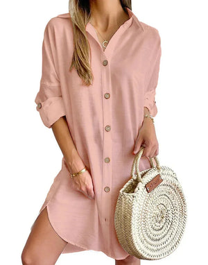 Women’s Button Down Mini Tuni Dress