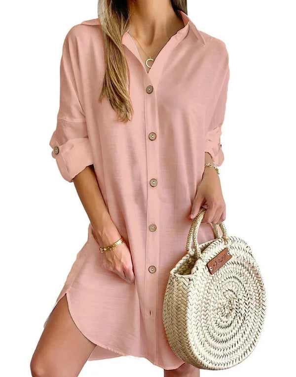 Women’s Button Down Mini Tuni Dress