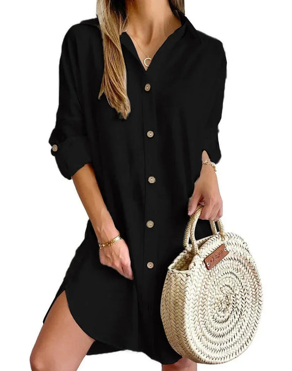 Women’s Button Down Mini Tuni Dress