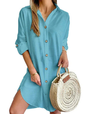 Women’s Button Down Mini Tuni Dress