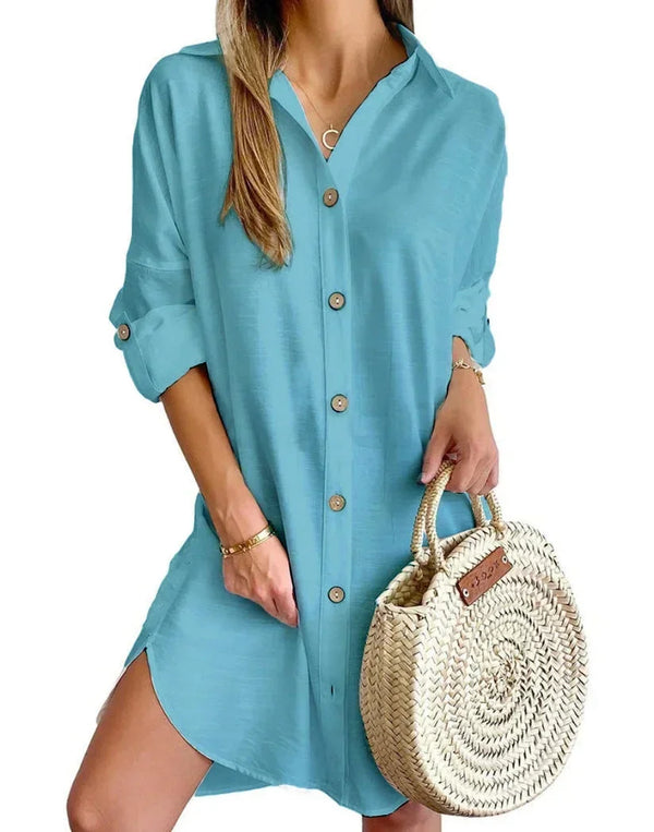 Women’s Button Down Mini Tuni Dress