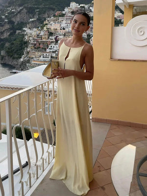 Elegant Open Back Maxi Dress for Women