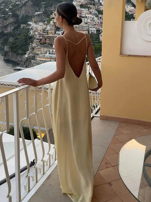 Elegant Open Back Maxi Dress for Women