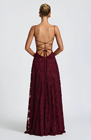 Women’s Lace Backless Maxi Evening Dress