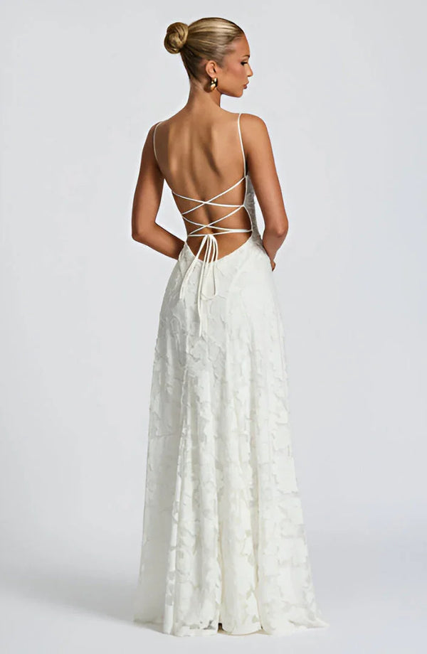 Women’s Lace Backless Maxi Evening Dress