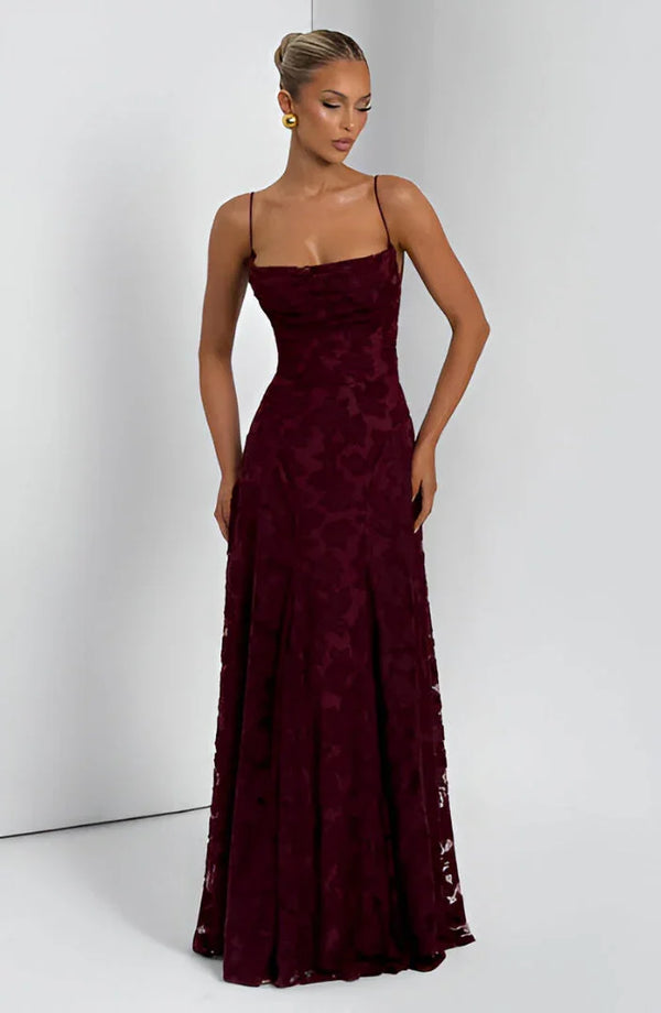 Women’s Lace Backless Maxi Evening Dress