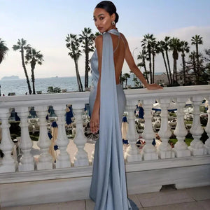 Women's One Shoulder Maxi Dress with Flowing Scarf