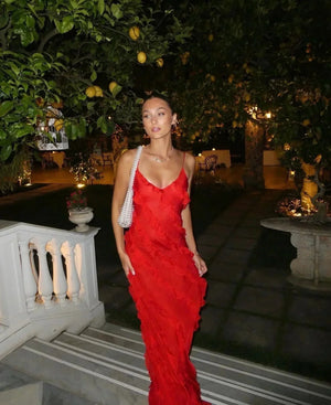 Ruffle Detail Evening Maxi Dress for Women