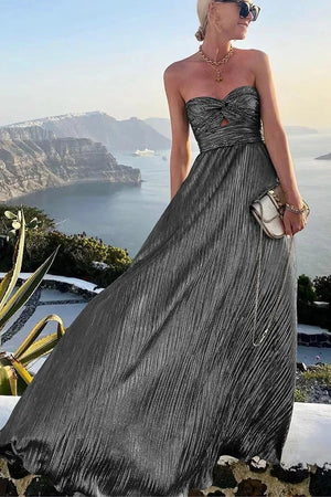 Strapless Shimmer Maxi Dress for Women
