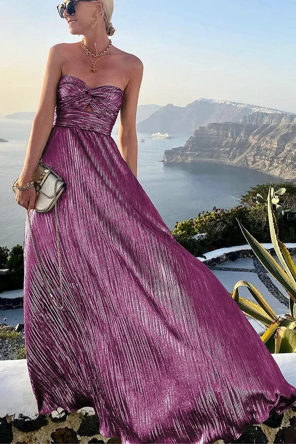 Strapless Shimmer Maxi Dress for Women