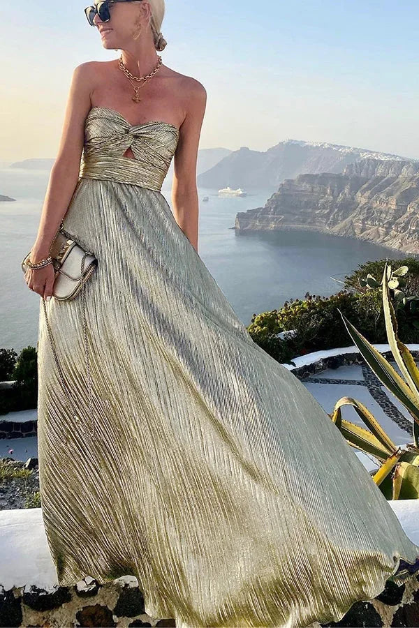 Strapless Shimmer Maxi Dress for Women