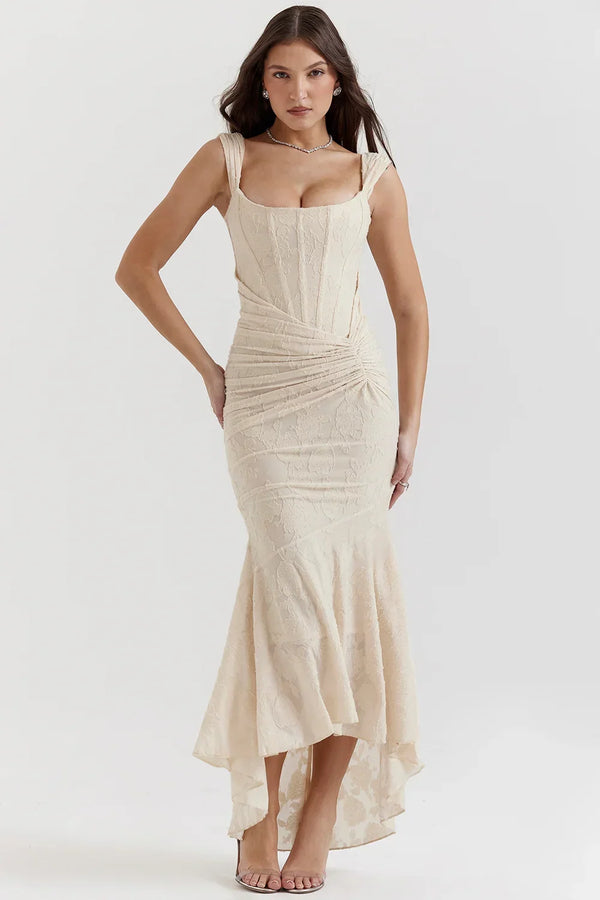 Elegant Ruched Mermaid Maxi Dress for Women