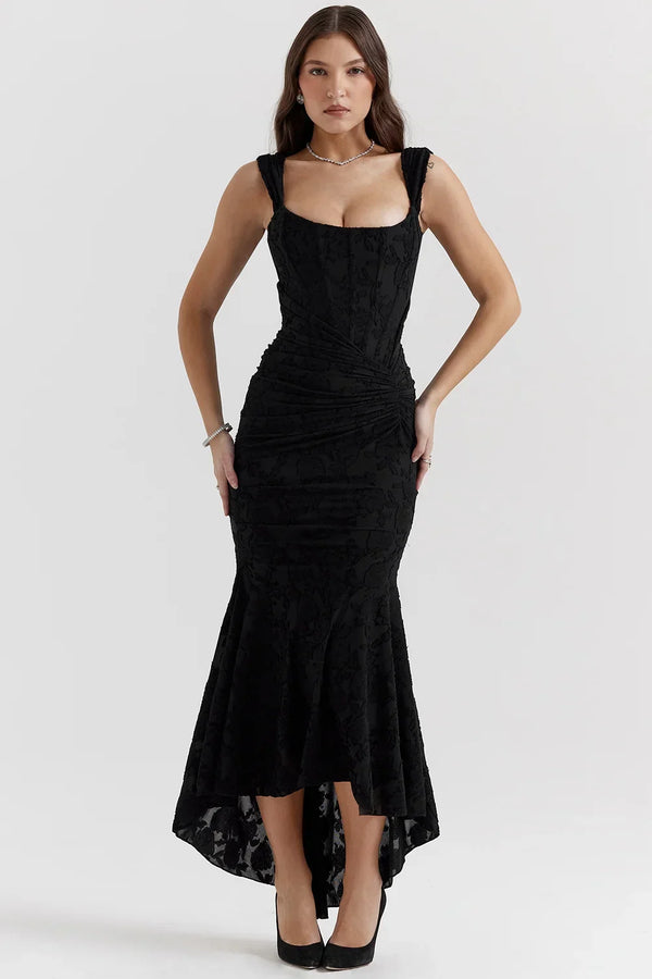 Elegant Ruched Mermaid Maxi Dress for Women