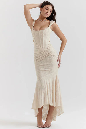 Elegant Ruched Mermaid Maxi Dress for Women
