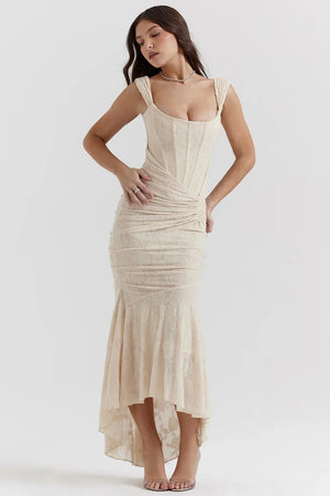 Elegant Ruched Mermaid Maxi Dress for Women