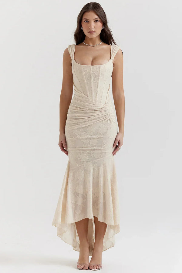 Elegant Ruched Mermaid Maxi Dress for Women