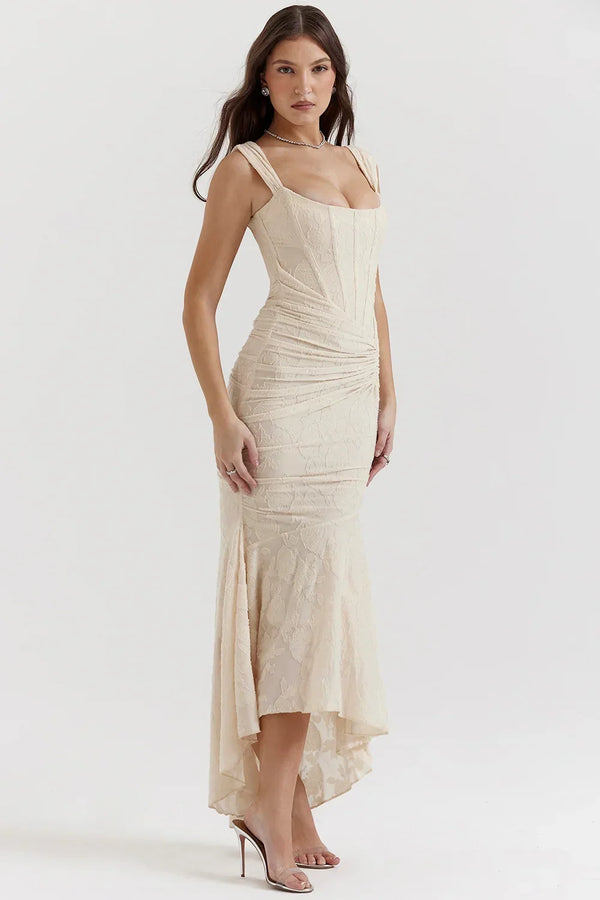 Elegant Ruched Mermaid Maxi Dress for Women