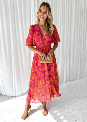 Women’s Floral Wrap Maxi Dress with Flutter Sleeves