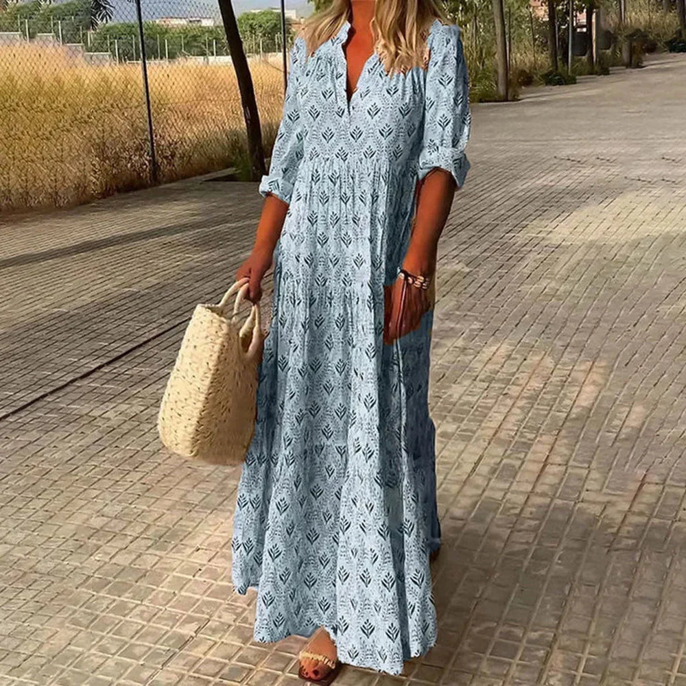 Boho Printed Loose Fit Maxi Dress for Women