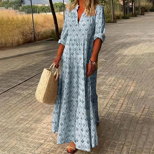 Boho Printed Loose Fit Maxi Dress for Women
