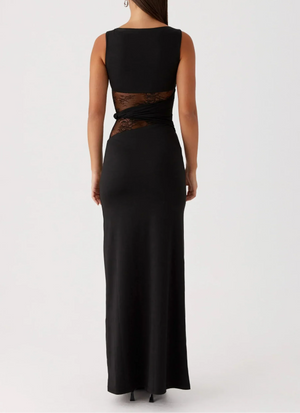 Elegant Lace Cut Out Sleeveless Maxi Dress for Women