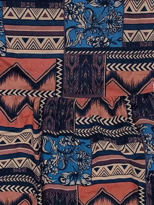 Women’s Boho Printed Midi Dress with Short Sleeves