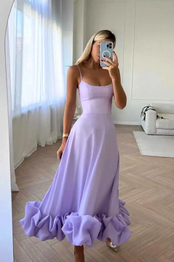 Women's Elegant Maxi Dress with Ruffled Mermaid Hem